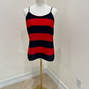 J. Crew Red and Navy Striped Camisole